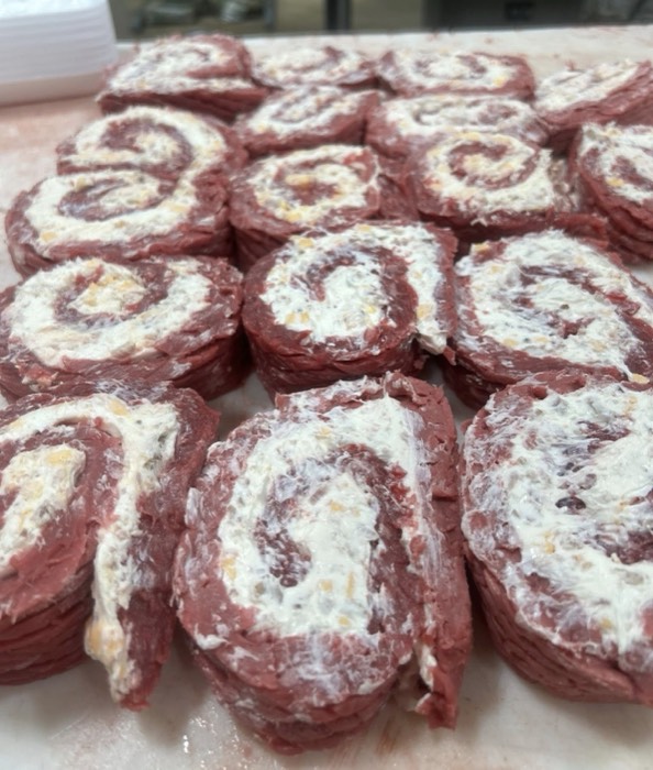 A batch of beef pinwheel rolls at The Meat Hook